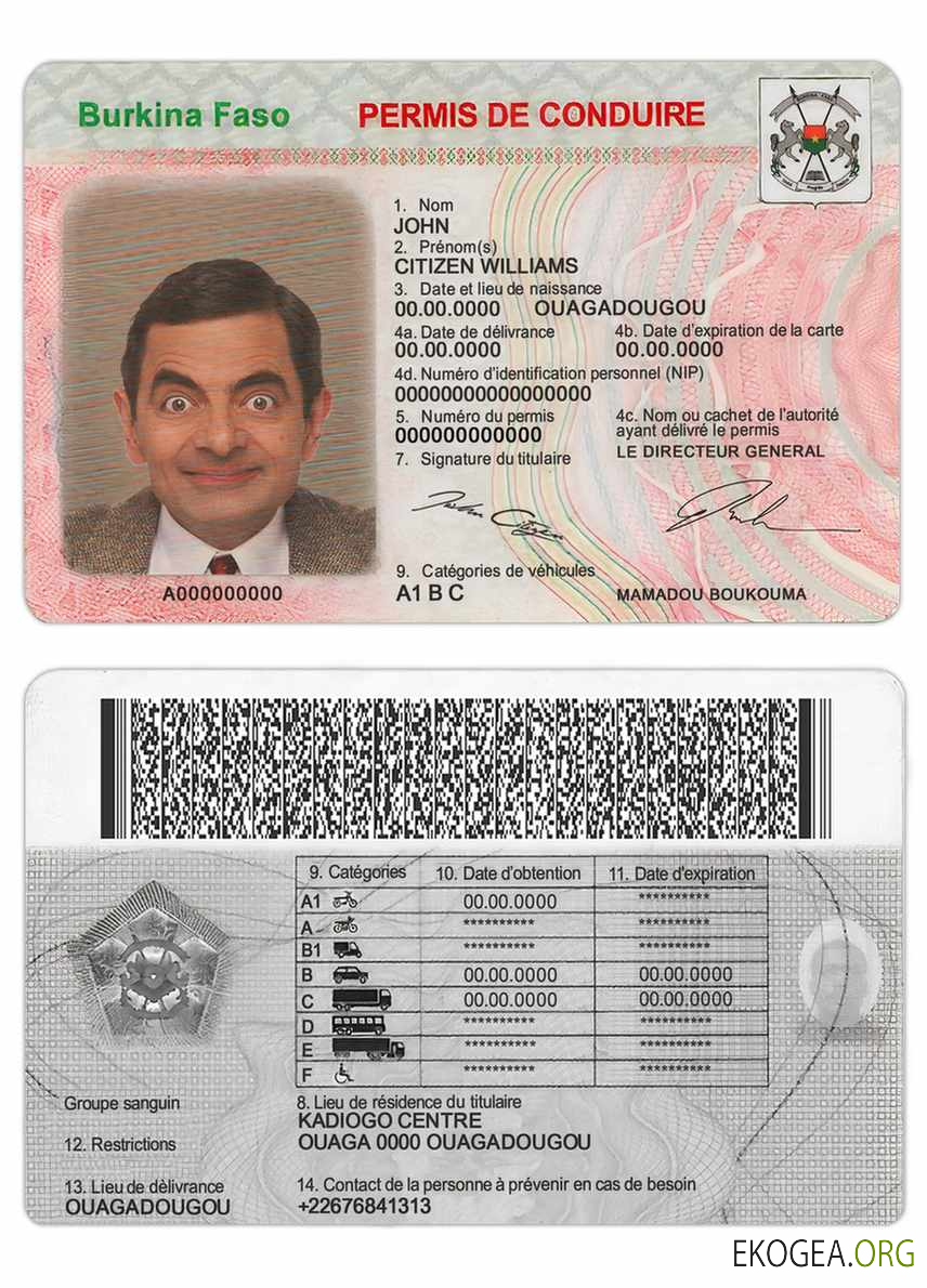 Burkina Faso driving license
